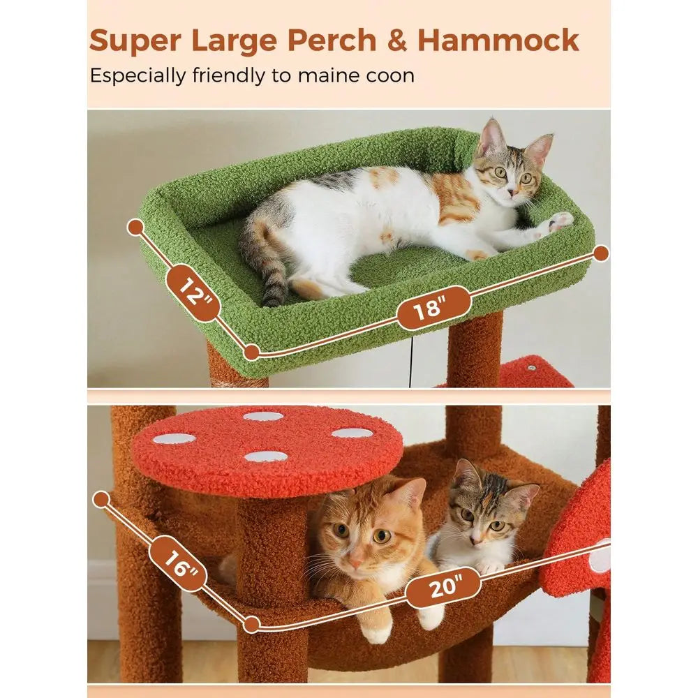 Cat Tree For Indoor Cats Multi Level Tower With Hammock