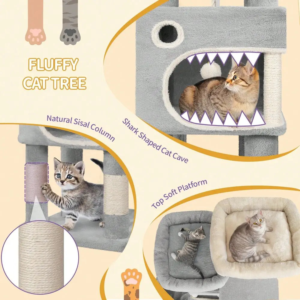Cat Tree MultiLevel Three Tier Cat Condo for Indoor Cats