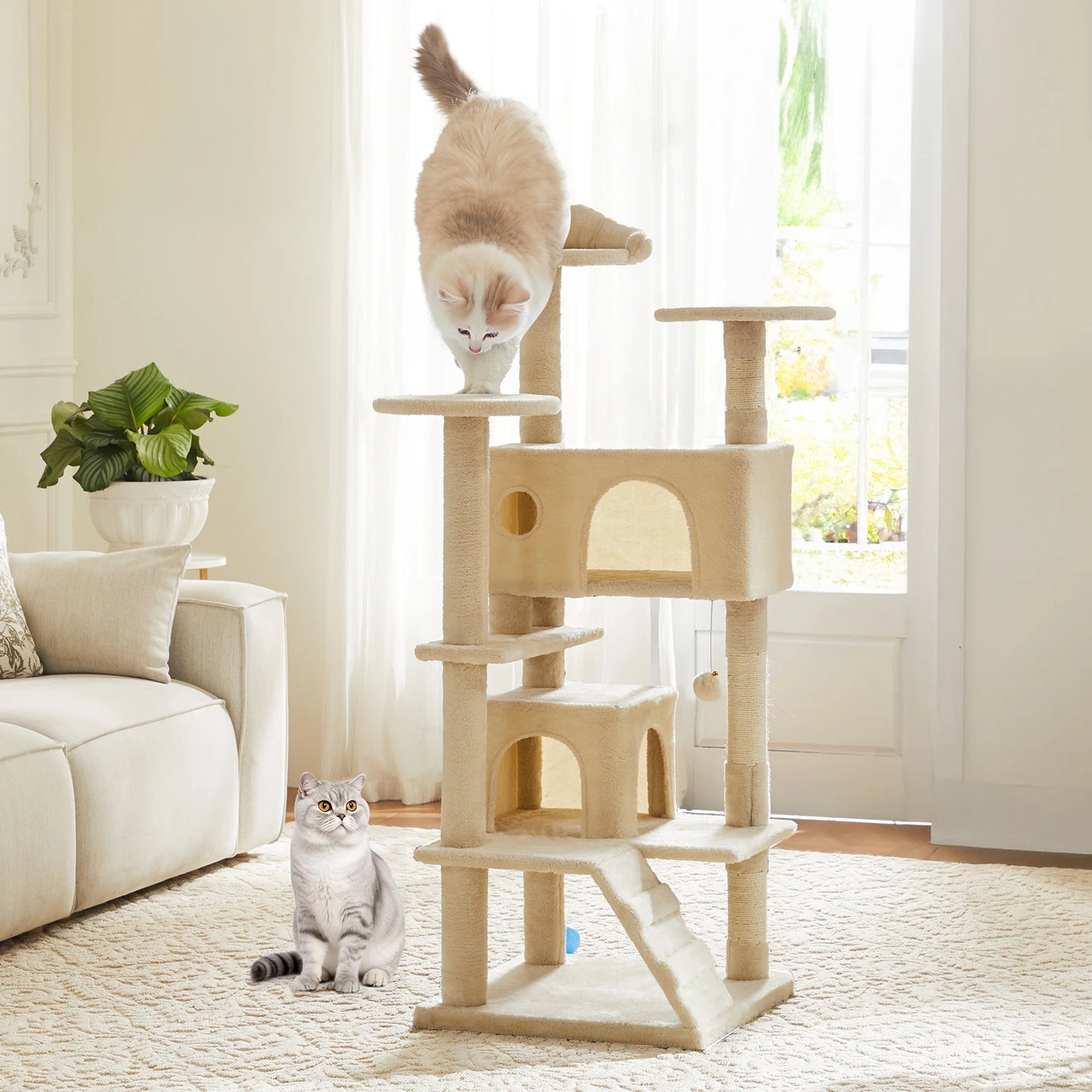 JHK Multi-Level Cat Tree Tower for Indoor Cats with Sisal Scratching Post