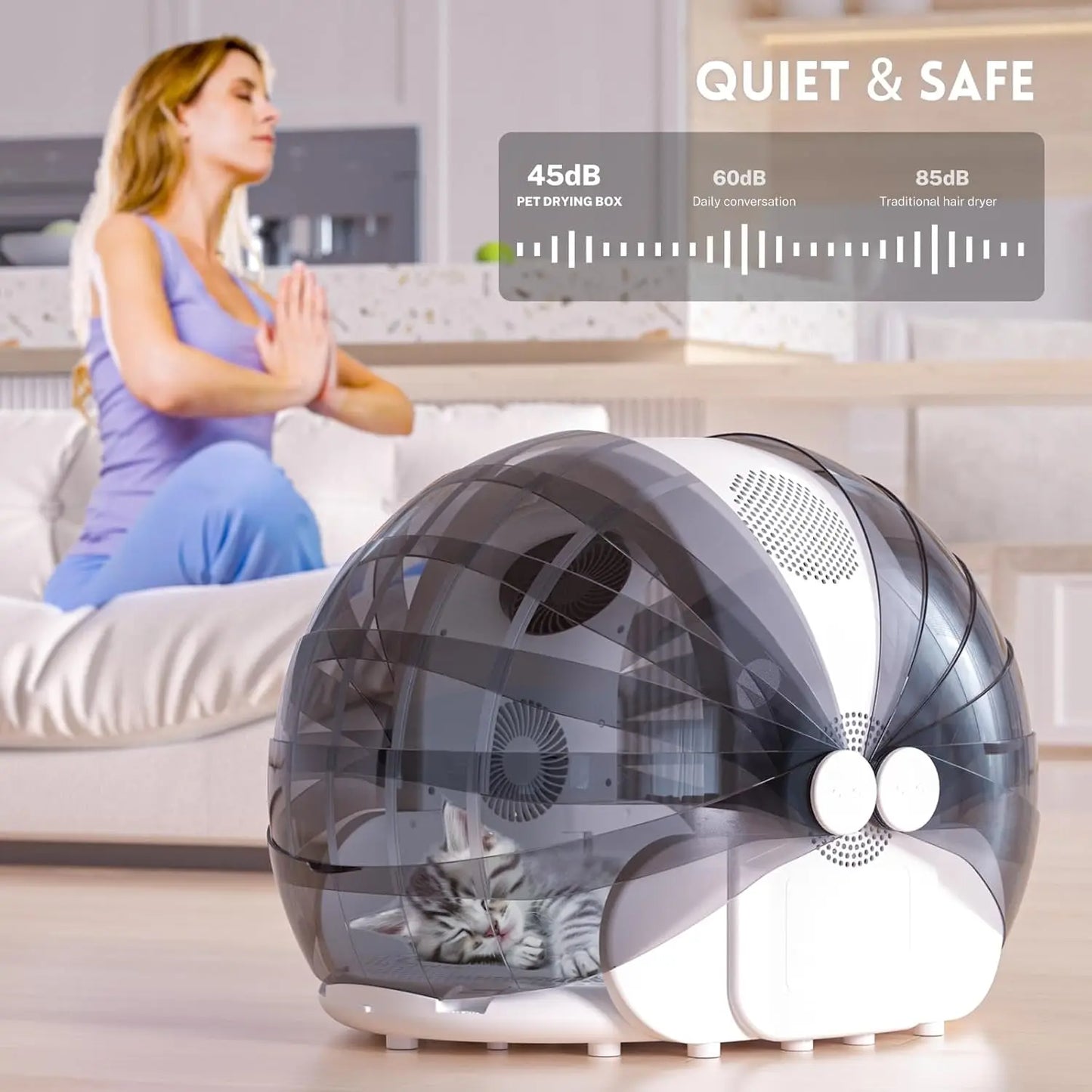 Automatic Pet Dryer for Cats and Dogs Smart Water Blower