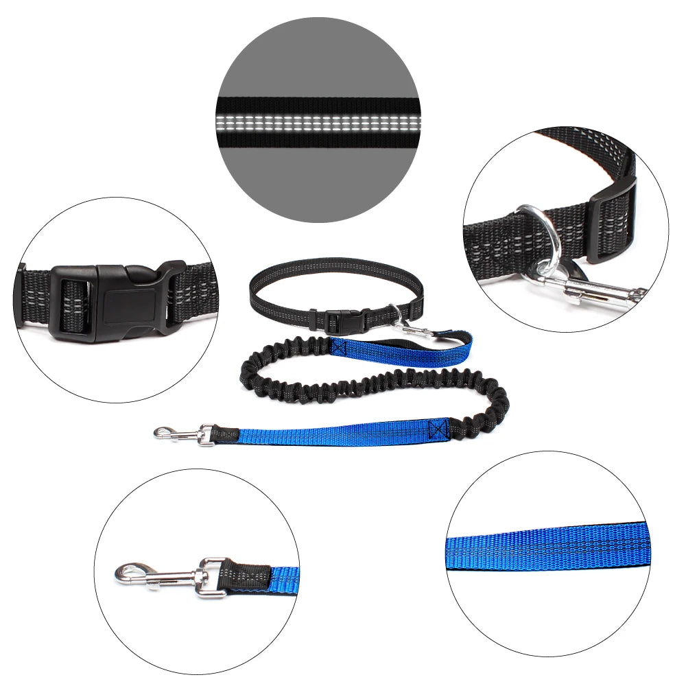 NONECN Hands Free Dog Leash Waist Belt Adjustable Reflective
