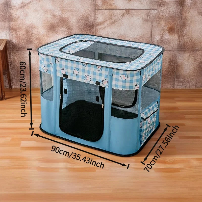 Foldable Pet Delivery Tent For Cats And Dogs Breathable Maternity Bed