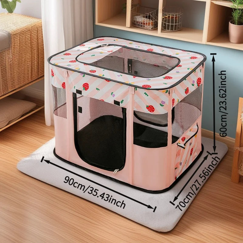 Foldable Pet Delivery Tent For Cats And Dogs Breathable Maternity Bed