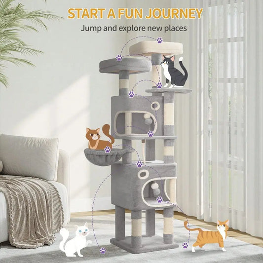 Cat Tree MultiLevel Three Tier Cat Condo for Indoor Cats
