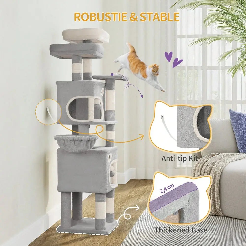 Cat Tree MultiLevel Three Tier Cat Condo for Indoor Cats