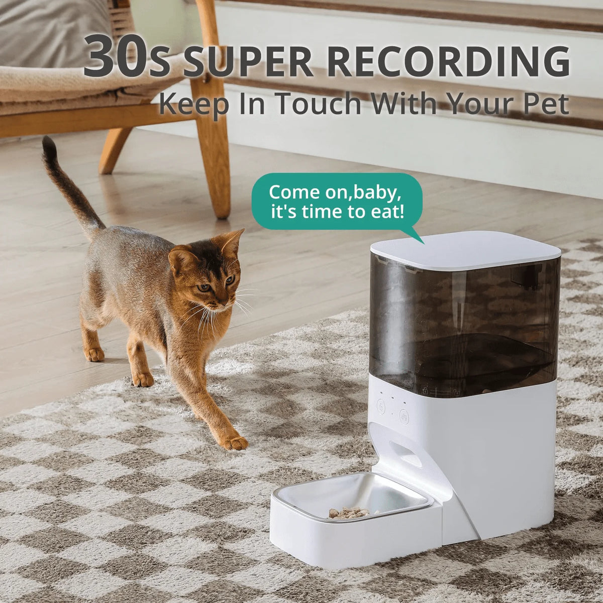 Smart Automatic Pet Feeder With Custom Schedule And Voice Recorder