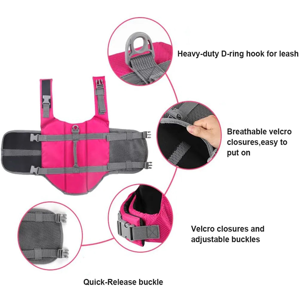 SHISHI CN Dog Life Jacket With Adjustable Straps Reflective