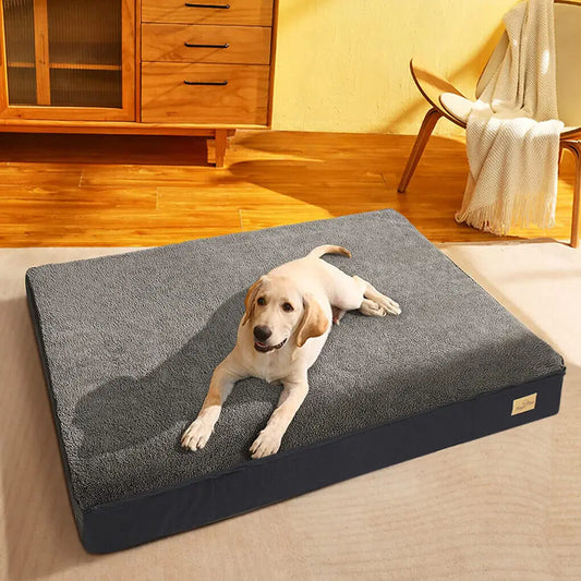 Dog Bed Orthopedic Memory Foam With Washable Waterproof Cover