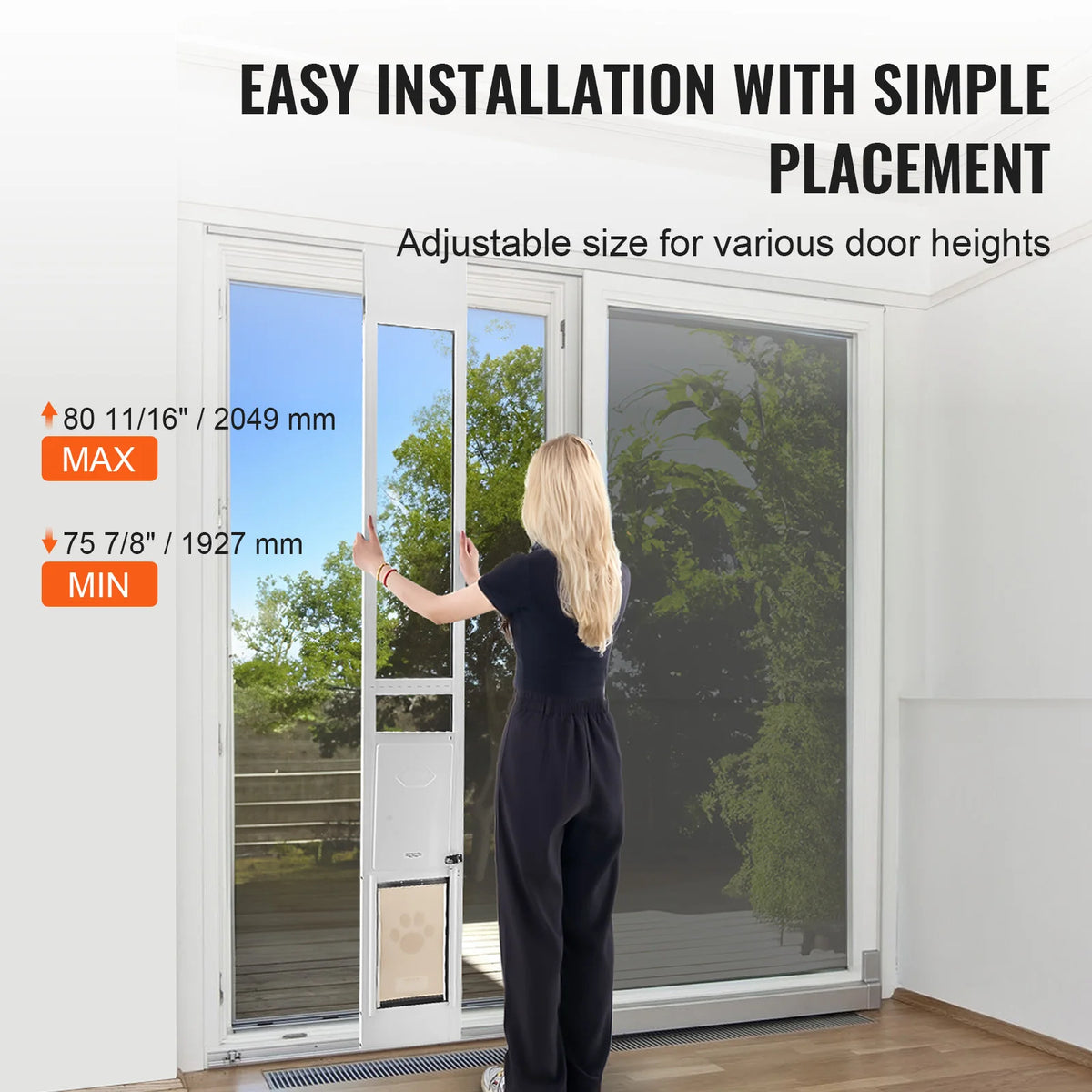 NONEDog Door Sliding Glass Pet Door With Adjustable Height