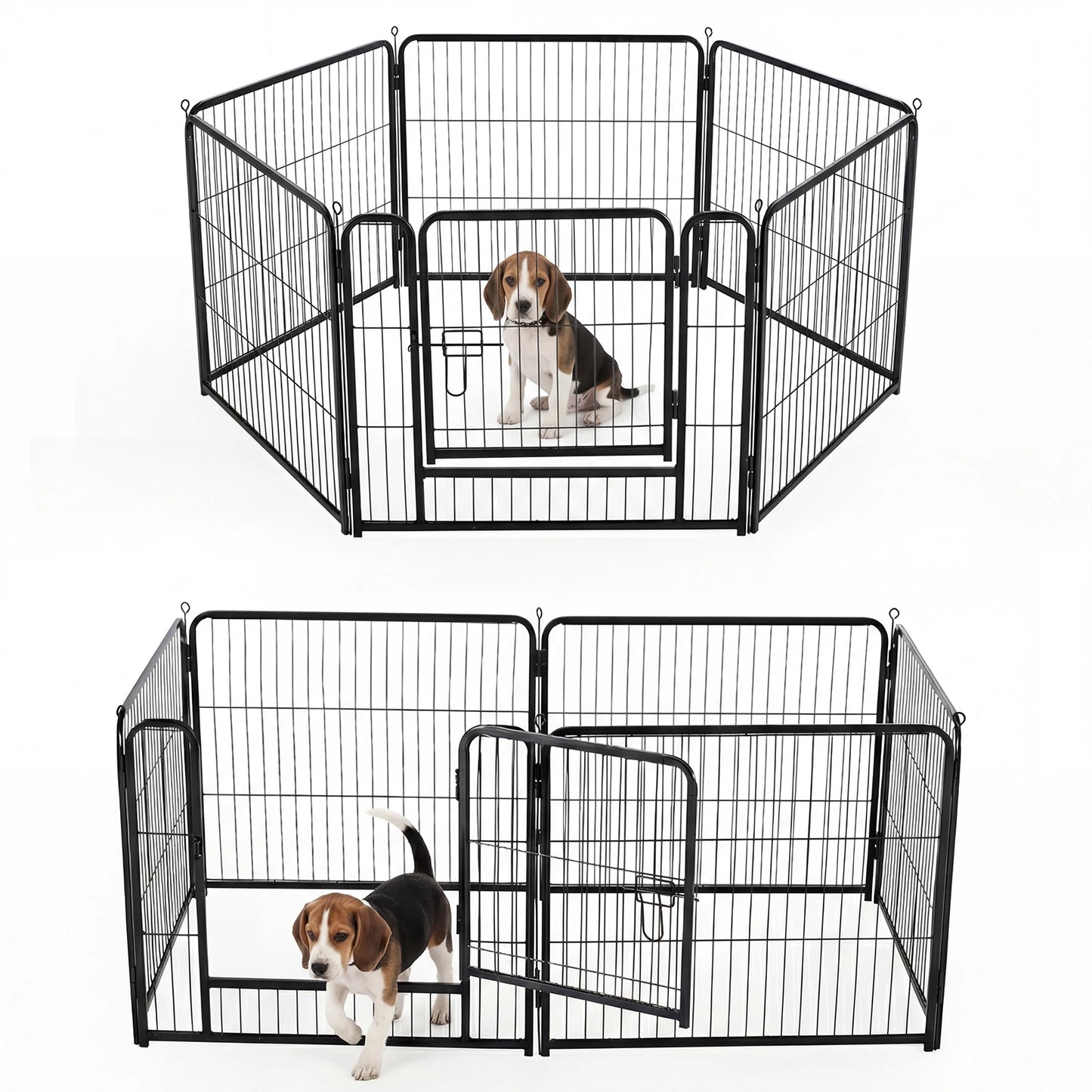 JHK 6 Panels Metal Dog Playpen Foldable Indoor Outdoor Fence