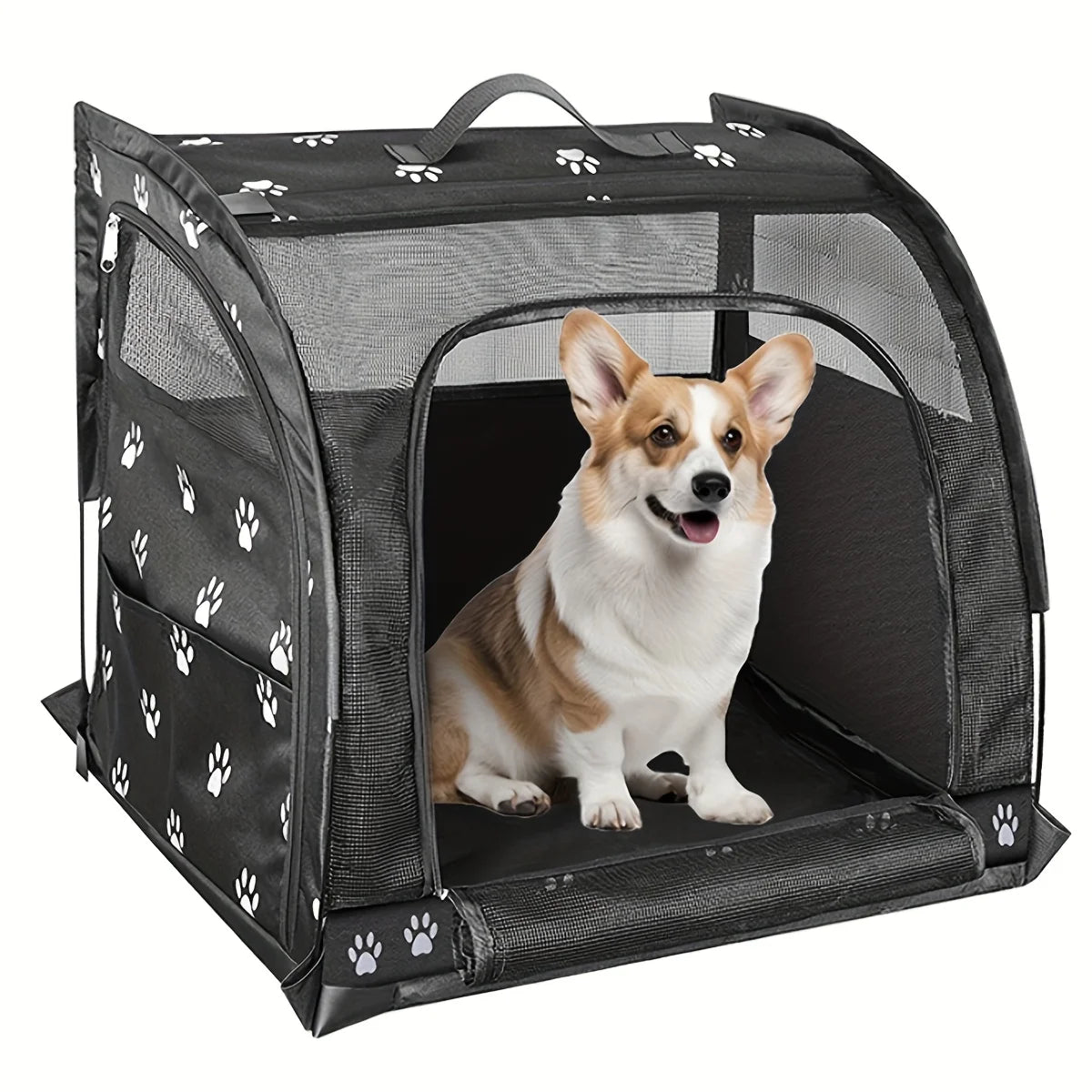 Back Seat Car Pet Barrier Fence Breathable Travel Cage For Dogs And Cats
