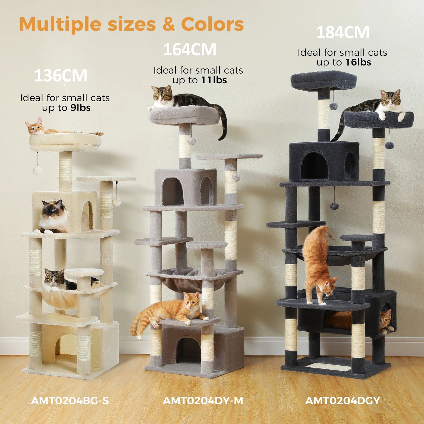 PAWZ Road Indoor Cat Tree Tower With Sisal Scratching Posts