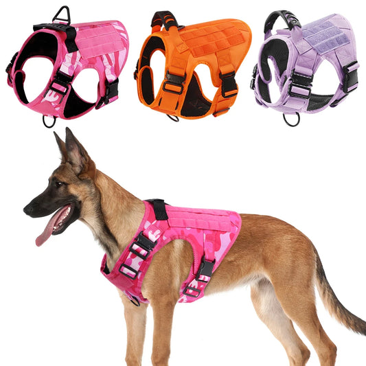 PETRAVEL Military Camouflage Dog Harness Vest Adjustable