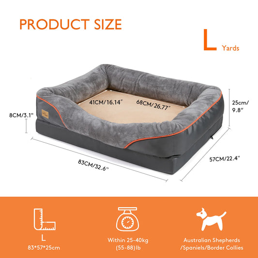 BINGOPAWCN Dog Bed Soft Anti Allergy Fleece Removable Washable Cover